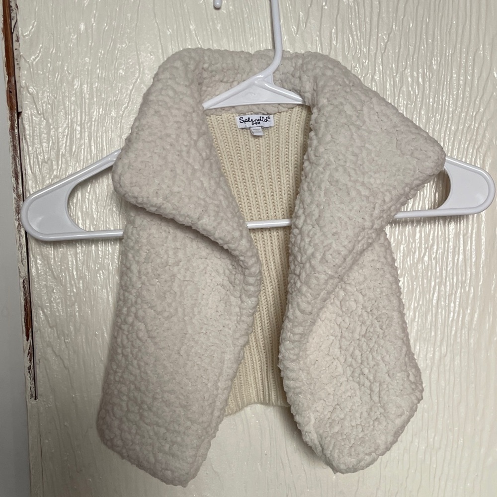 Splendid Sherpa fleece and knit vest infant
